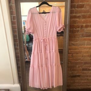 LoveShack Fancy pink midi dress